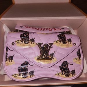 LV Tiger Chevron Leather Shoulder Bag